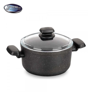 CACEROLA DE ALUMINIO COLOR GRIS NEGRO DE 5 L.