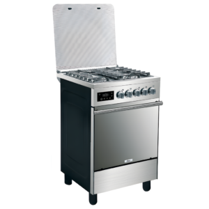 COCINA A GAS 24 “ TAPA DE VIDRIO COLOR GRIS DE 4 QUEMADORES