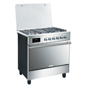 COCINA A GAS 30“ TAPA DE VIDRIO COLOR GRIS DE 5 QUEMADORES